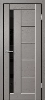 Дверь FlyDoors Статус ST03 грей софт, ПВХ, черное стекло