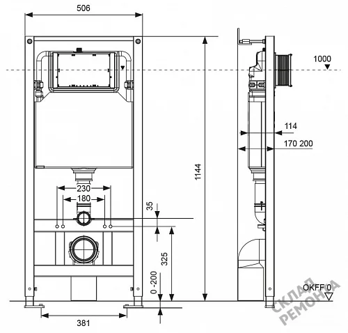 Фото Инсталляция для подвесного унитаза Tecespring S401111 с кнопкой купить в Красноярске: цена, описание, фото. Интернет-магазин 3