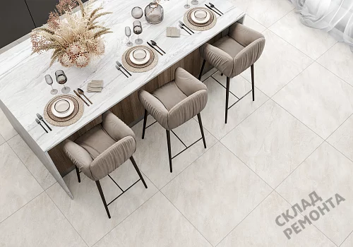 Фото Керамогранит матовый Alma Ceramica Риалто GFU04RLT08R молочный 600*600*9 – купить в Красноярске: цена, описание, фото. Интернет-магазин 2