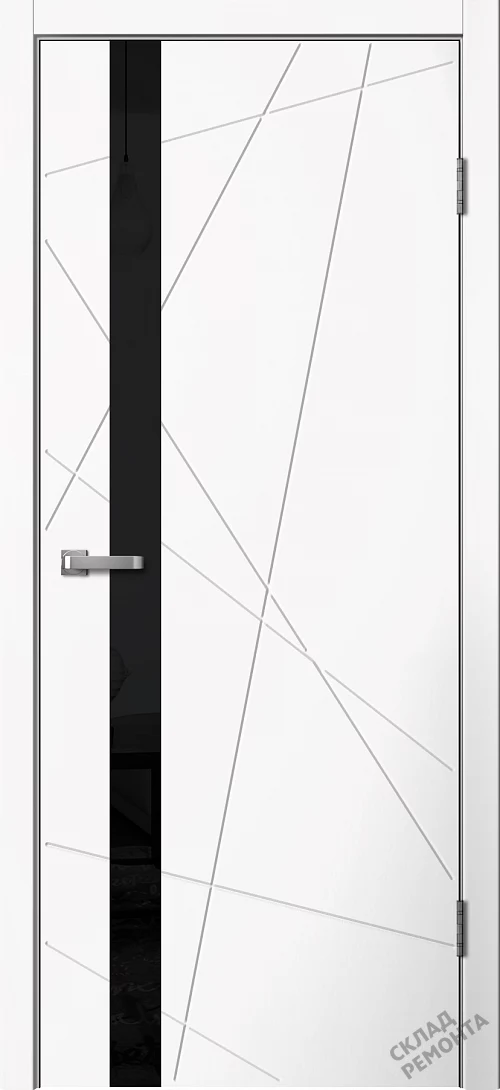 Фото Дверь FlyDoors Лайн LN02 белый, ПВХ, черное стекло – купить в Красноярске: цена, описание, фото. Интернет-магазин. 1