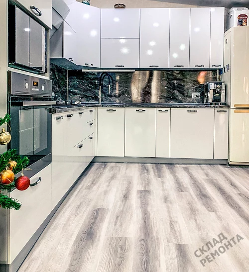 Фото Кухня ДСВ Олива снег – купить в Красноярске: цена, описание, фото. Интернет-магазин 4