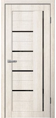 Дверь FlyDoors Скиндорс S03 ПО бьянко, микрофлекс, черный акрилат