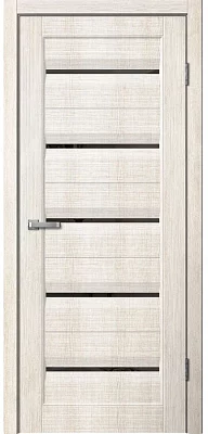 Дверь FlyDoors Скиндорс S02 ПО бьянко, микрофлекс, черный акрилат