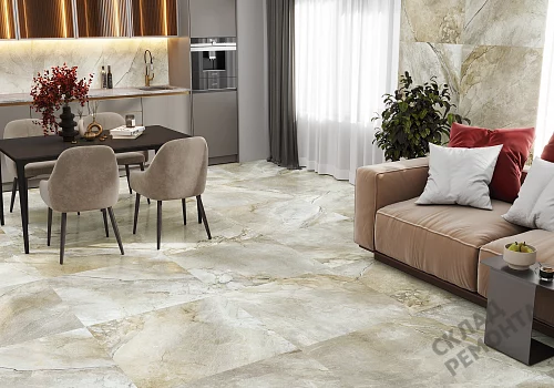 Фото Керамогранит лаппатированный Alma Ceramica Вулкано GFU6060VLC04L бежевый 600*600*9 – купить в Красноярске: цена, описание, фото. Интернет-магазин 4