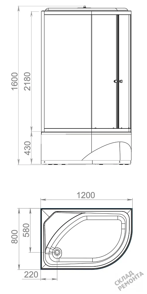 Фото Душевая кабина Domani-SPA Delight Slim 128 highL satin (DS01DS128LHWM00) высокий поддон асимметричная 120*80 купить в Красноярске: цена, описание, фото. Интернет-магазин 5