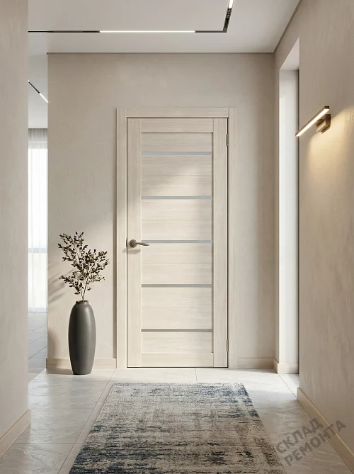 Фото Дверь FlyDoors Ла Стелла 206 ясень снежный, экошпон, матовое стекло – купить в Красноярске: цена, описание, фото. Интернет-магазин. 1