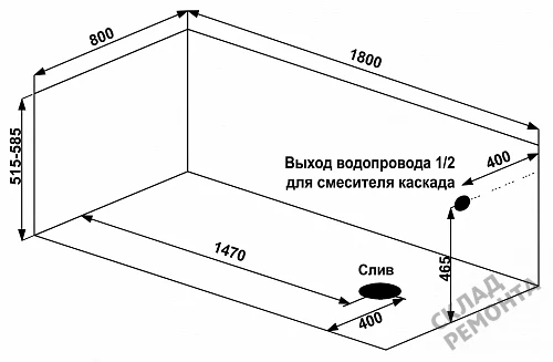 Фото Ванна акриловая Bas Титан-PRO 180*80  купить в Красноярске: цена, описание, фото. Интернет-магазин 7