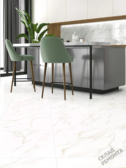 Фото Керамогранит лаппатированный Alma Ceramica Невада GFU04NVD00L белый 600*600*9 – купить в Красноярске: цена, описание, фото. Интернет-магазин 1