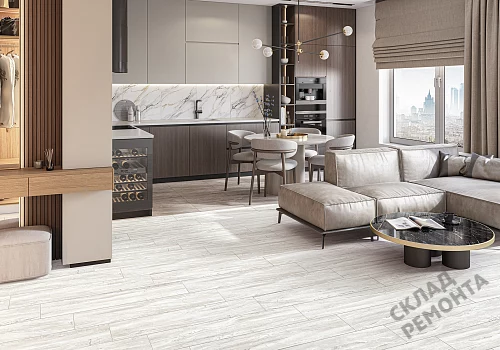 Фото Керамогранит матовый Alma Ceramica Вандервуд GFA92WDW07R белый 200*900*7 – купить в Красноярске: цена, описание, фото. Интернет-магазин 2
