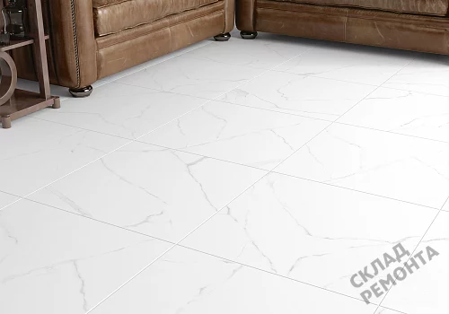 Фото Керамогранит матовый Alma Ceramica Каррара GFU04CRR00R светло-серый 600*600*9 – купить в Красноярске: цена, описание, фото. Интернет-магазин 2