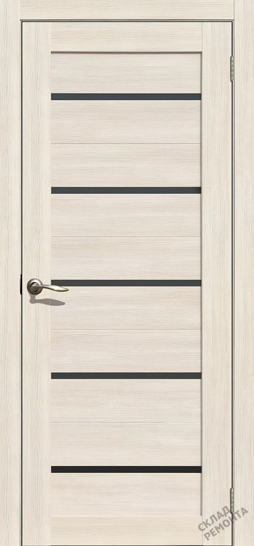 Фото Дверь FlyDoors Ла Стелла 206 ясень снежный, экошпон, черное стекло – купить в Красноярске: цена, описание, фото. Интернет-магазин. 1