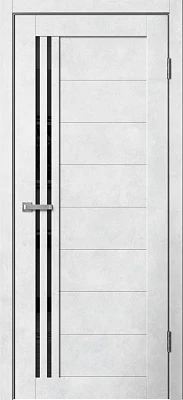 Дверь FlyDoors Барн B05 бетон светлый, ПВХ, черное стекло