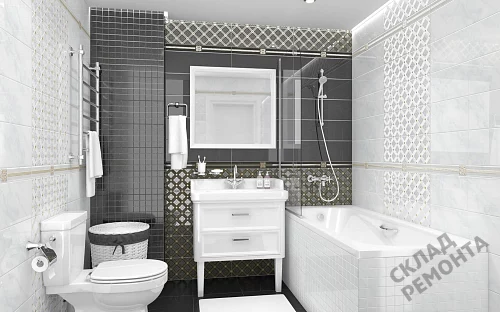 Фото Бордюр Laparet Royal AD\B484\60045 черный 63*600 – купить в Красноярске: цена, описание, фото. Интернет-магазин 2