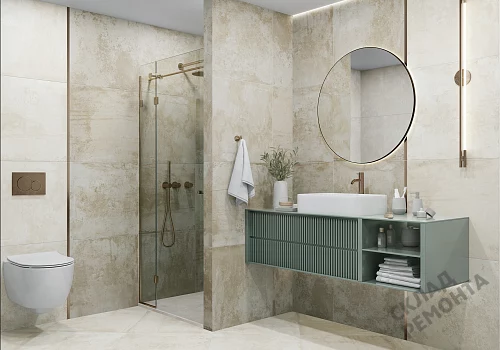 Фото Керамогранит матовый Alma Ceramica Цементо GFU6060CMT04R бежевый 600*600*9 – купить в Красноярске: цена, описание, фото. Интернет-магазин 5