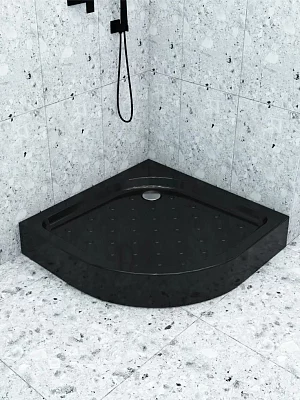 Поддон душевой Метакам Classic Black N 10 акрил угловой 80*80 черный