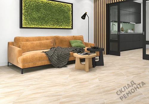 Фото Керамогранит лаппатированный Alma Ceramica Слэйт Рок GFU04SLR40L бежевый 600*600*9 – купить в Красноярске: цена, описание, фото. Интернет-магазин 2