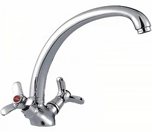 Смеситель для кухни Ledeme H12 L4212 двухвентильный хром