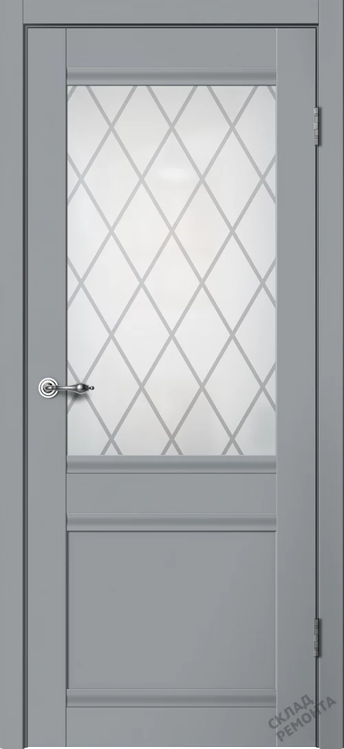 Фото Дверь FlyDoors Классик С01 серый, эмалит, матовое стекло – купить в Красноярске: цена, описание, фото. Интернет-магазин. 1