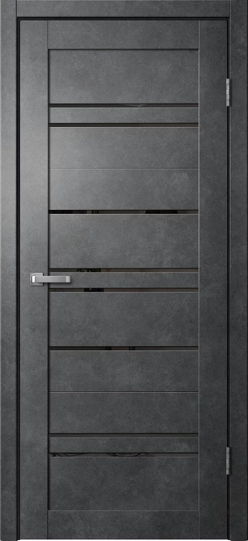 Фото Дверь FlyDoors Барн B02 бетон темный, ПВХ, черное стекло – купить в Красноярске: цена, описание, фото. Интернет-магазин. 1