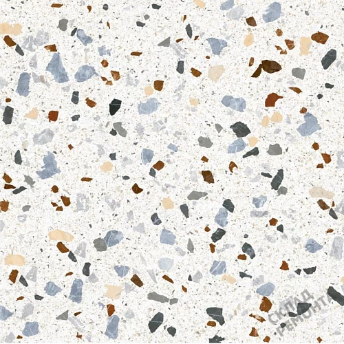 Фото Керамогранит матовый Steppe Ceramics Chips White белый 600*600*9 – купить в Красноярске: цена, описание, фото. Интернет-магазин 1
