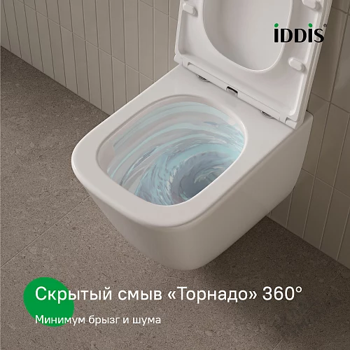 Фото Унитаз подвесной Iddis Торр TOQFDSEi25 безободковый купить в Красноярске: цена, описание, фото. Интернет-магазин 2