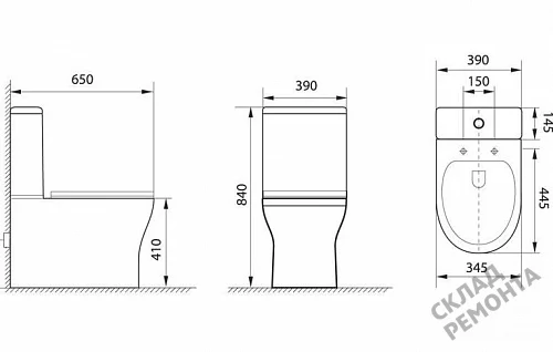 Фото Унитаз напольный Aquanet Roll-C 210764 безободковый купить в Красноярске: цена, описание, фото. Интернет-магазин 5