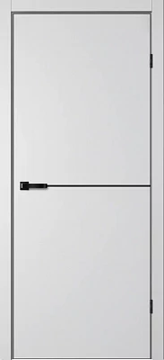Дверь FlyDoors Аура Ф FN32 (АБС-кромка черн. х 4 ст.) эмалит серебристый, эмалит, без стекла
