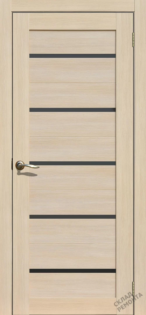 Фото Дверь FlyDoors Ла Стелла 206 ясень латте, экошпон, черное стекло – купить в Красноярске: цена, описание, фото. Интернет-магазин. 2