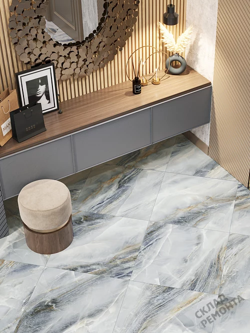 Фото Керамогранит матовый New Trend Эстель D60228M синий 600*600*9,5 – купить в Красноярске: цена, описание, фото. Интернет-магазин 1