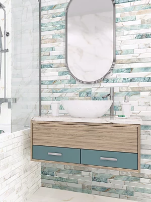 Плитка настенная Alma Ceramica Невада TWU09NVD616 бежево-голубой 249*500