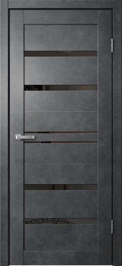 Фото Дверь FlyDoors Барн B01 бетон темный, ПВХ, черное стекло – купить в Красноярске: цена, описание, фото. Интернет-магазин. 1