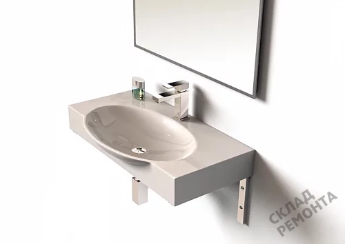 Фото Раковина подвесная Sanita Luxe Infinity INF76SLWB01KR на кронштейнах, 76 см купить в Красноярске: цена, описание, фото. Интернет-магазин 2