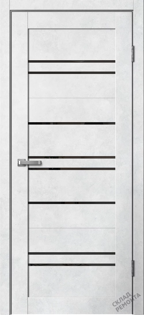 Фото Дверь FlyDoors Барн B02 бетон светлый, ПВХ, черное стекло – купить в Красноярске: цена, описание, фото. Интернет-магазин. 2