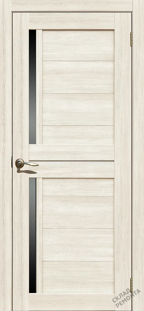 Фото Дверь FlyDoors Ла Стелла 202 ясень снежный, экошпон, черное стекло – купить в Красноярске: цена, описание, фото. Интернет-магазин. 1