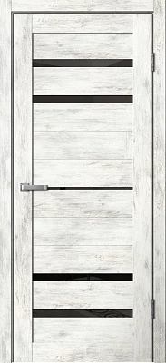 Дверь FlyDoors Барн B03 ель альпийская, ПВХ, черное стекло