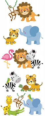 Вставка Нефрит-Керамика Kids Safari 52-05-01-3026 (из 5 плиток) белый 400*1000