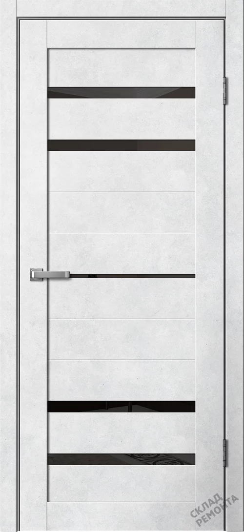 Фото Дверь FlyDoors Барн B03 бетон светлый, ПВХ, черное стекло – купить в Красноярске: цена, описание, фото. Интернет-магазин. 1